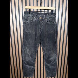 NSF Pants 30 x 34 Mens Gray Corduroy Straight Fit Luxury Button Fly